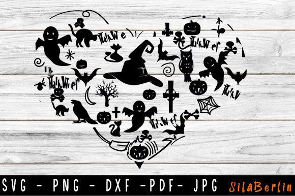 Heart Halloween SVG, Halloween Doodle Review